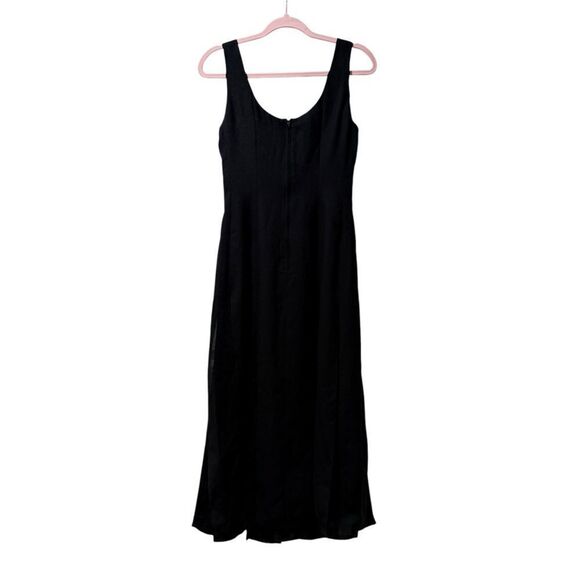 Vintage 70's ABS Evening Collection Midi Dress Womens 6 Split Hem Romantic Goth - Picture 3 of 8